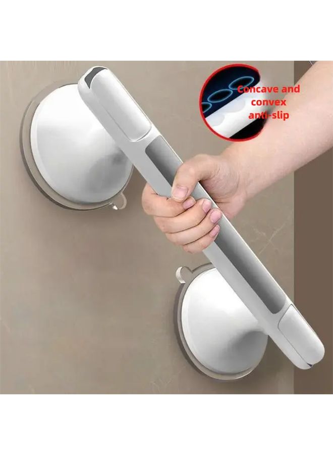 1 Pack Suction Cup Bathroom Grab Rail No Drill Non Slip Safety Handle Ergonomic Elderly Shower Rail Durable ABS PP Silicone Brushed Finish Shower Bathtub Fall Prevention Home Accessibility Minimalist Handle Sturdy Construction Mobility Aid - Image 2