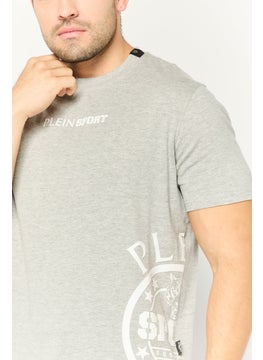 Plein Sport Men Sportswear Fit Short Sleeves Outdoor T-Shirt, Grey  - Image 3