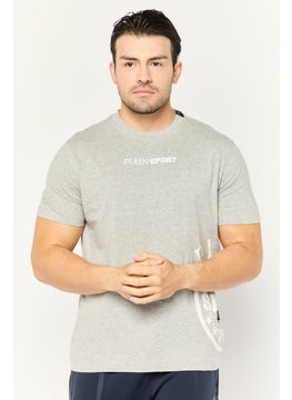 Plein Sport Men Sportswear Fit Short Sleeves Outdoor T-Shirt, Grey  - Image 1