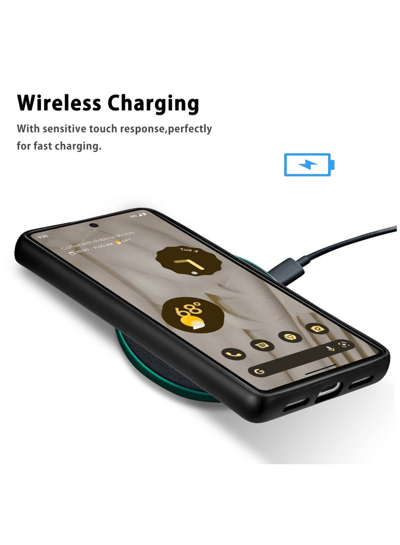 KASTWAVE Compatible Google Pixel 7A Magnetic Case,Slim Shockproof Soft PU Leather & Hard PC Full Protective Cover Google 7A 6.1”,Compatible with MagSafe Charging & Accessories,Pixel 7A Cases 2023 Black - Image 4