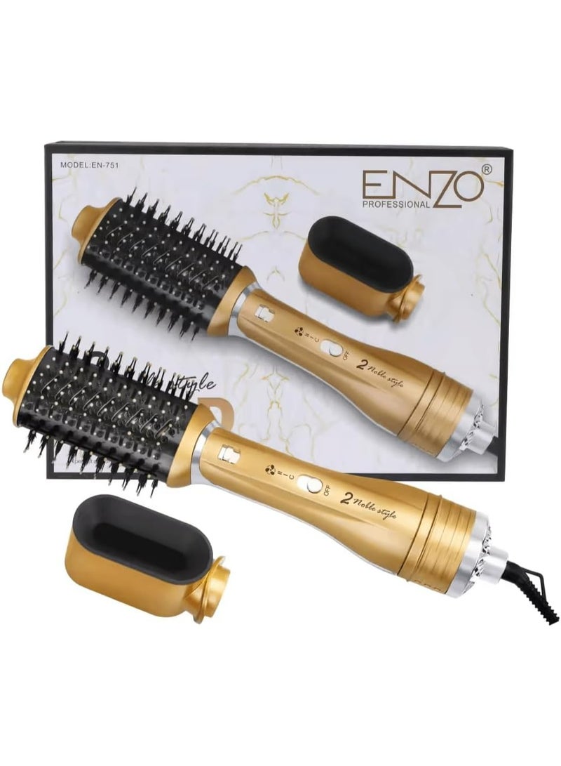 ENZO Professional مجفف شعر وتصفيف 2 في 1 ENZO EN-751 قابل للتبديل – فرشاة هواء ساخن متعددة الوظائف برؤوس قابلة للفصل، تقنية أيونية، نسخة دولية - Image 4