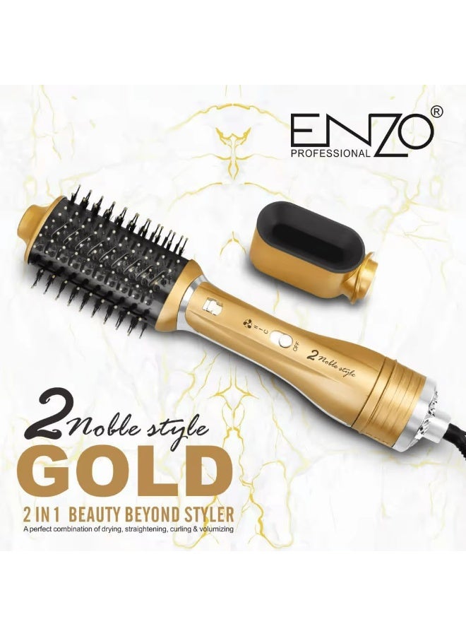 ENZO Professional مجفف شعر وتصفيف 2 في 1 ENZO EN-751 قابل للتبديل – فرشاة هواء ساخن متعددة الوظائف برؤوس قابلة للفصل، تقنية أيونية، نسخة دولية - Image 2