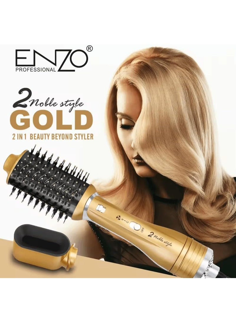 ENZO Professional مجفف شعر وتصفيف 2 في 1 ENZO EN-751 قابل للتبديل – فرشاة هواء ساخن متعددة الوظائف برؤوس قابلة للفصل، تقنية أيونية، نسخة دولية - Image 5