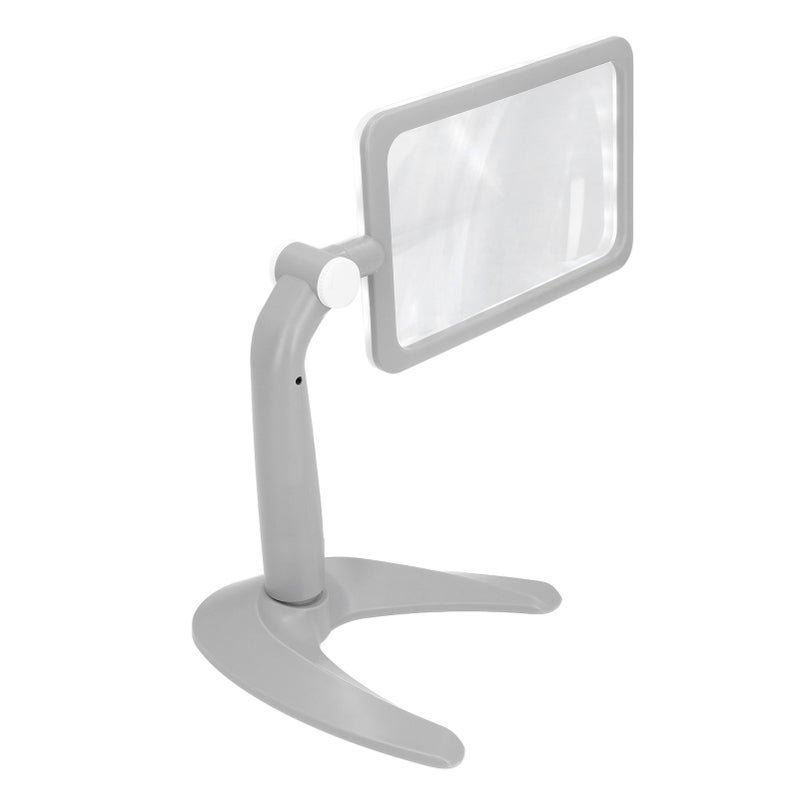 Magnifying Glass with 48 LED Cold Warm Light 2.5X 3 Modes 180 Degree Rotation Rectangular Illuminated Lighted Reading Magnifier for Seniors - Image 3