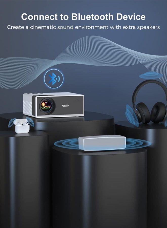 FUDONI Projector with 5G WiFi and Bluetooth, Outdoor Portable Projector 15000L 1080P 4K Support, Mini Movie Home Theater Video Projector Compatible with iOS & Android Phone/Laptop/HDMI/USB and More - Image 4