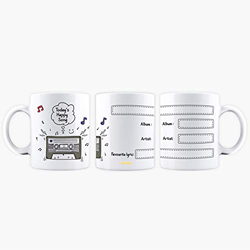 Oye Happy Music Addict Ceramic Premium Mug - Multicolour, 330ml - Image 1
