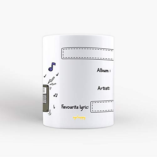 Oye Happy Music Addict Ceramic Premium Mug - Multicolour, 330ml - Image 3