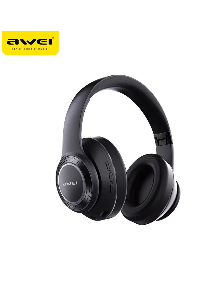 Awei A300BL Wireless Stereo Headphones Foldable - Black - Image 1