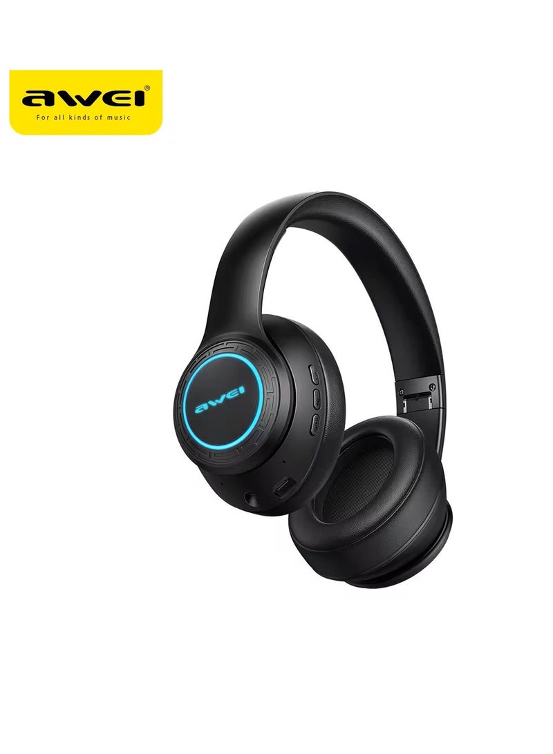 Awei A300BL Wireless Stereo Headphones Foldable - Black - Image 2