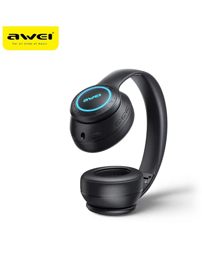 Awei A300BL Wireless Stereo Headphones Foldable - Black - Image 3