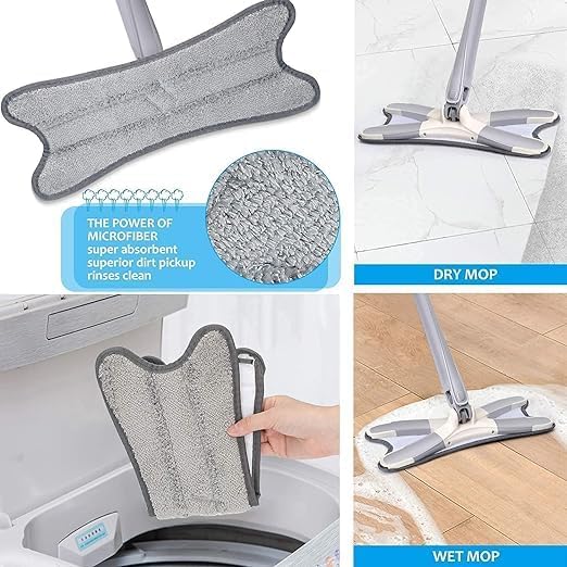 UMAAMAR ENTERPRISES 360 Lazy Twist XType Mop Floor Cleaning mop 360 Degree DryWet Mop for Home Kitchen Self Squeeze Rotatable Adjustable Multifunctional Cleaning Mop - Image 4
