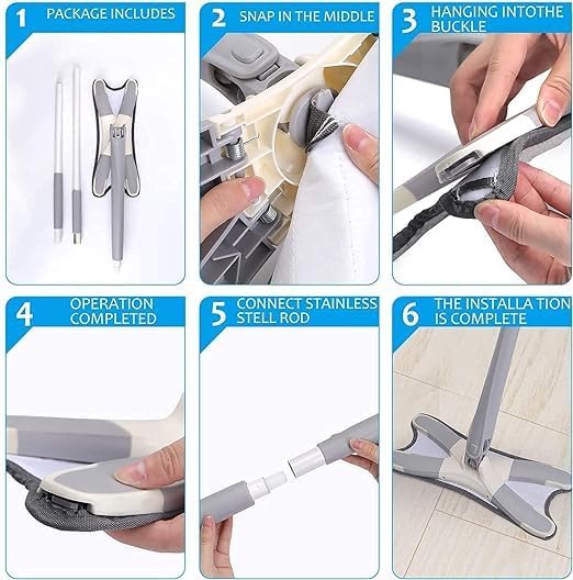 UMAAMAR ENTERPRISES 360 Lazy Twist XType Mop Floor Cleaning mop 360 Degree DryWet Mop for Home Kitchen Self Squeeze Rotatable Adjustable Multifunctional Cleaning Mop - Image 5