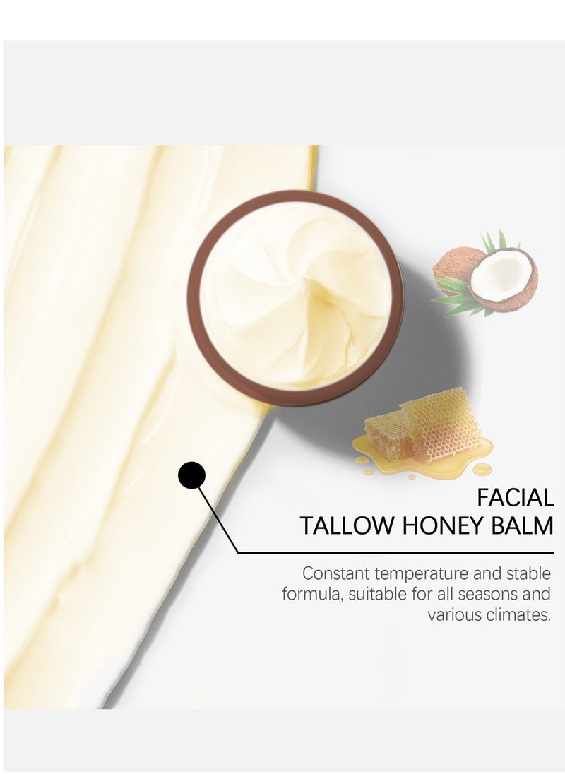 OUHOE - Beef Tallow Honey Balm - Beef Tallow for Skin with Beef Tallow and Honey, Moisturizing and AntiAging ,Grass Fed Beef Tallow Face Cream - Image 1