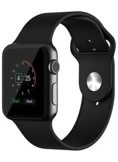 FITIT FITIT Bands for Apple Watch Band match with any Apple Watch Series 3 and Above (41mm 38mm and 40mm cases), Soft Silicone Sport Replacement Strap, Black  - Image 1