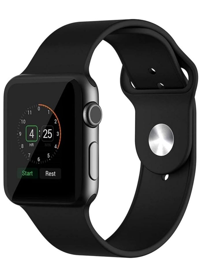 FITIT FITIT Bands for Apple Watch Band match with any Apple Watch Series 3 and Above (41mm 38mm and 40mm cases), Soft Silicone Sport Replacement Strap, Black  - Image 1
