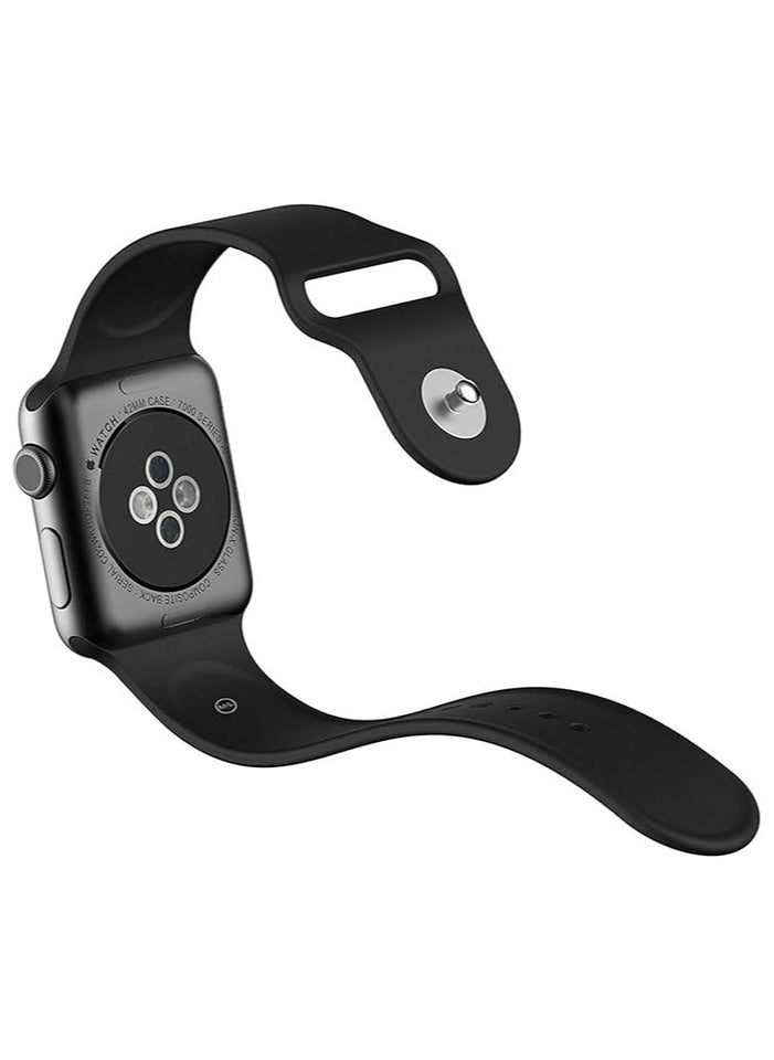 FITIT FITIT Bands for Apple Watch Band match with any Apple Watch Series 3 and Above (41mm 38mm and 40mm cases), Soft Silicone Sport Replacement Strap, Black  - Image 5