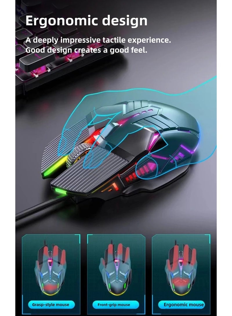 Wired RGB High-Performance Gaming Mouse – Ergonomic Design for Office, Home  Gaming, Silent Clicks for Laptop  Desktop Computers, Universal Compatibility for All Users - Image 2