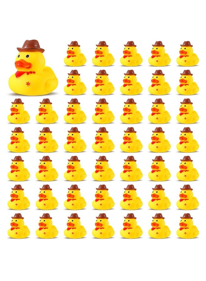 Deekin Set of 24 Cowboy Rubber Ducks with Hat - Western Rubber Duckies, Mini Ducks for Shower, Birthday, Swimming, Party - 2. 1 x 2 x 1. 9 Inches - Image 1