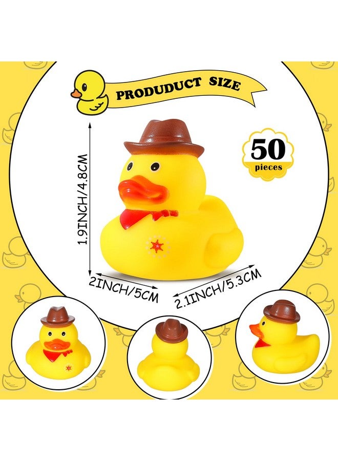 Deekin Set of 24 Cowboy Rubber Ducks with Hat - Western Rubber Duckies, Mini Ducks for Shower, Birthday, Swimming, Party - 2. 1 x 2 x 1. 9 Inches - Image 2