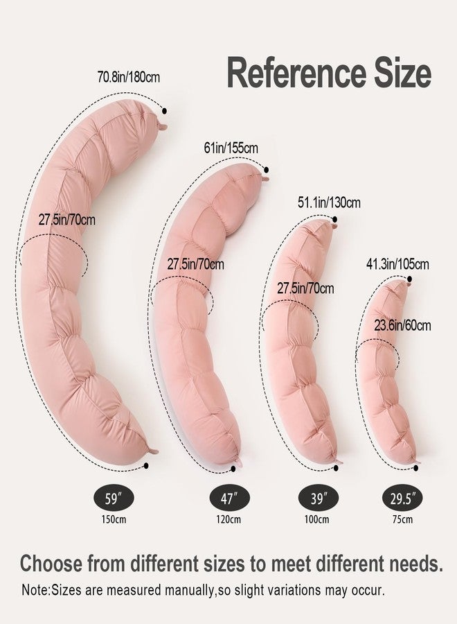 Ailuteie Peallow - Long Round Body Pillow for Adults, Bolster Pillow for Bed, Soft and Supportive Pillow for Sleeping & Lumbar Support (Soft Pastel Pink, 29.5") - Image 2