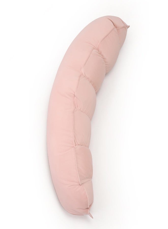 Ailuteie Peallow - Long Round Body Pillow for Adults, Bolster Pillow for Bed, Soft and Supportive Pillow for Sleeping & Lumbar Support (Soft Pastel Pink, 29.5") - Image 1