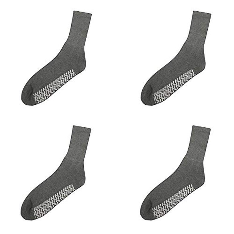 Personal Touch Diabetic Socks - Non Skid Hospital Loose Fitting Slipper Socks With Gripper Bottoms 6 Pack Savings - Gripper socks (Grey, 10-13) - Image 5