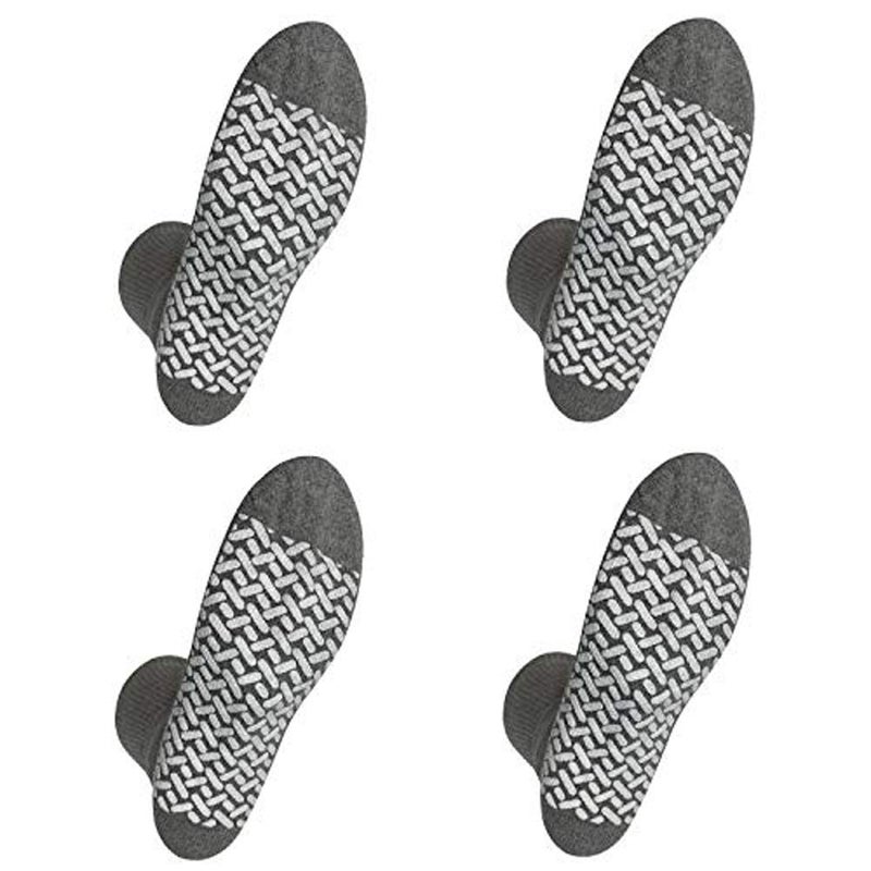 Personal Touch Diabetic Socks - Non Skid Hospital Loose Fitting Slipper Socks With Gripper Bottoms 6 Pack Savings - Gripper socks (Grey, 10-13) - Image 3