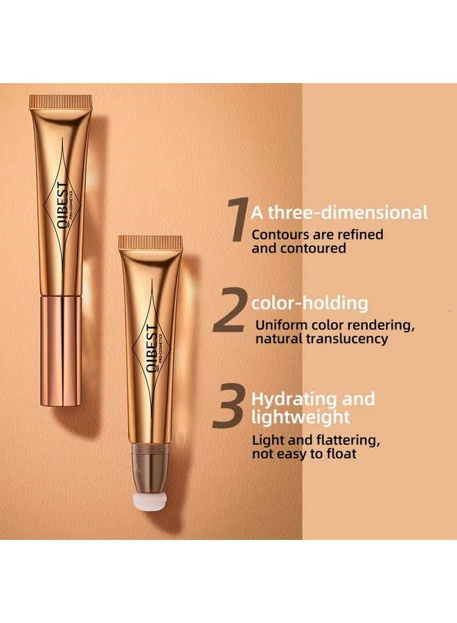 URQT Cream Bronzer Contour Beauty Wand, Highlighter Contour Blush With Cushion Applicator, Liquid Face Bronzer Makeup Wand Lightweight Natural Super Silky Cream Contour Stick Beauty Light Wand (Contour+Blush+Highlighter) - Image 2