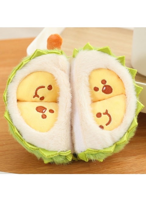 Genuine Durian Doll Unzip Toy Removable Durian Meat Plush Toy Tearable Creative Simulation Gift-Specifications:45cm [authentic Authorization] 0.35kg-Color:Half Durian [detachable] Green