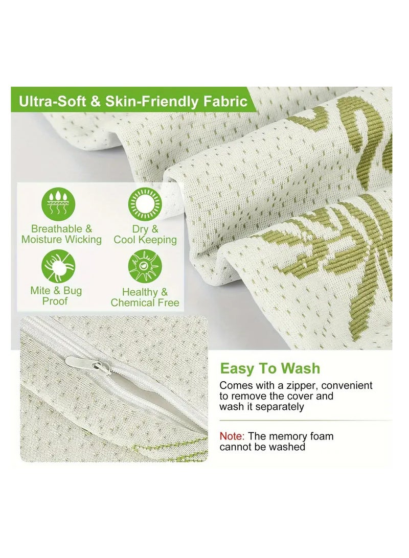 Bamboo 1pc Bamboo Memory Foam Sleep Pillow Contoured Cervical Orthopedic Pillow Neck Support Breath Pillow For Back Stomach Side Sleepers - Image 5