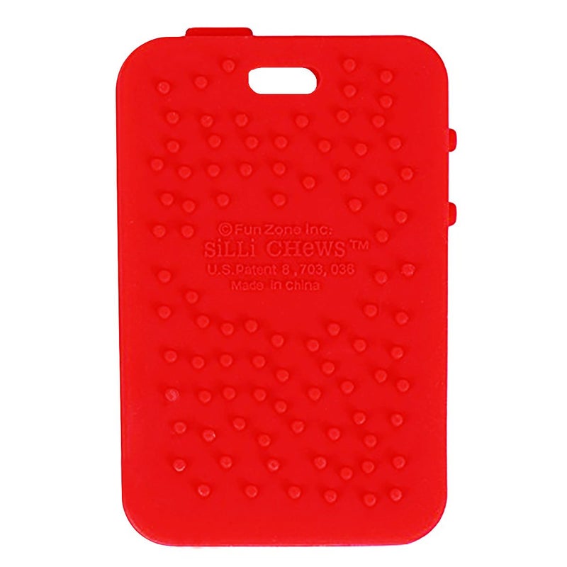 Silli Chews Cell Phone Teether for Baby Red Phone Teething Toy Red Silicone Teether Infant Pain Relief Apple iPhone Shaped Smart Phone | Silly Bite Toy - Image 2