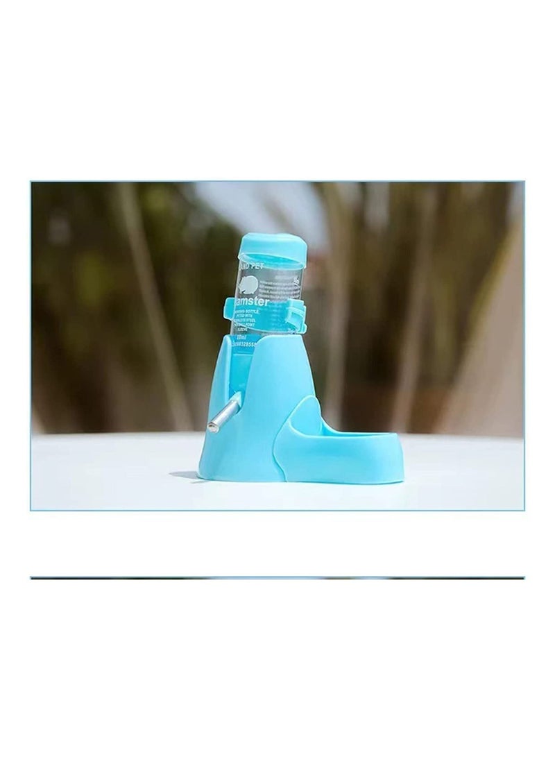 زجاجة مياه هامستر معلقة 3 في 1 للحيوانات الأليفة الصغيرة، زجاجة شرب أوتوماتيكية مع حاوية طعام، كرة معلقة لمنع تسرب المياه، للهامستر، الفئران زرقاء - Image 4