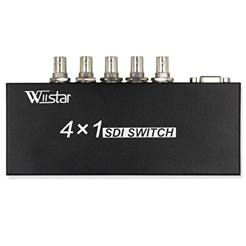 Wiistar 4x1 SDI Switcher with ReClock Technology, Supports SD, HD, 3G SDI up to 1320 Ft (4 Inputs, 1 Output) - Image 1
