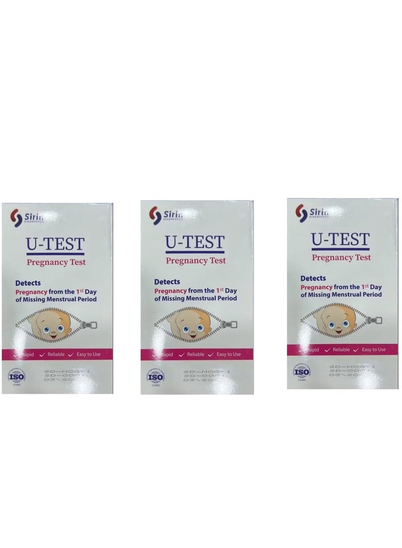 The Utest pregnancy test is a simple, fast, and reliable one-step process. 3Pcs - Image 1
