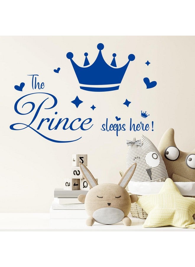 ADECNS Prince Sleep Here Wall Sticker Little Crown Star Quotes Blue Inspirational Wall Decals Peel and Stick Decals for Bedroom Nursery Playroom Daycare School Classroom Decor - Image 4