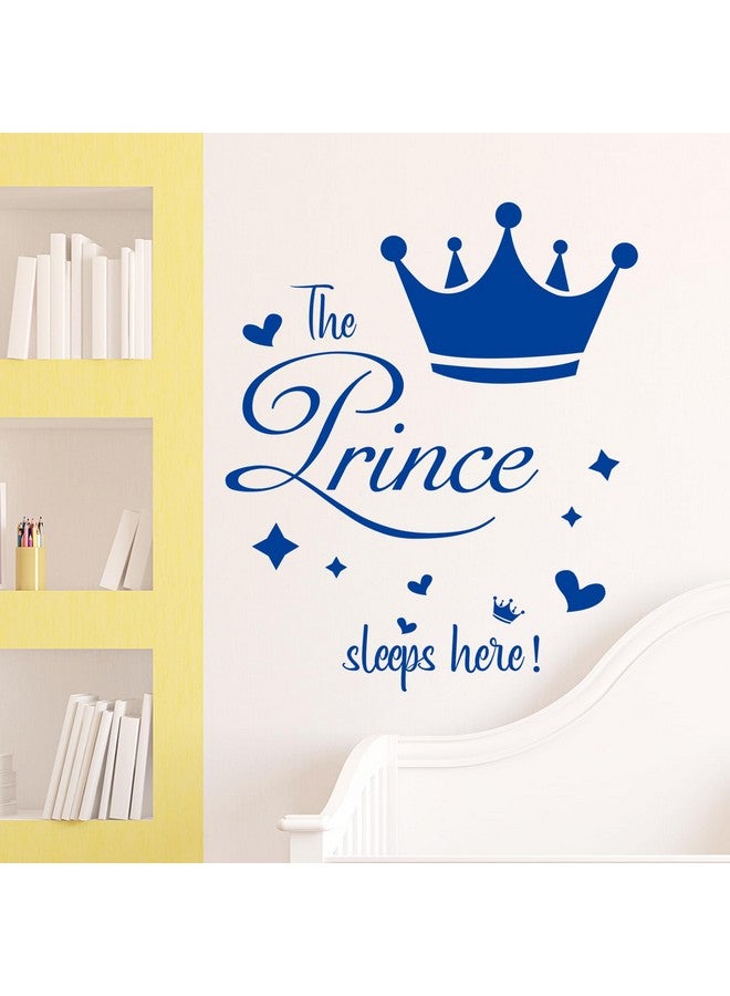 ADECNS Prince Sleep Here Wall Sticker Little Crown Star Quotes Blue Inspirational Wall Decals Peel and Stick Decals for Bedroom Nursery Playroom Daycare School Classroom Decor - Image 5