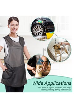 Excefore Waterproof Apron, Lightweight Apron With Pockets, TPU Water Resistant Apron for Women Men Dishwashing, Cleaning Fish, Lab Work, Dog Grooming, Gardening, Cleaning Fish  - Image 2
