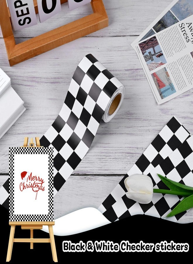 Bolsome 98.4ft Black Checkered Bulletin Board Borders, Black White Checkerboard Bulletin Board Trim for School Classroom Office Racing Themed Party Decoration, 3Rolls - Image 4