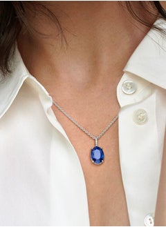 PANDORA Pandora Blue Gem Silver Necklace for Women 390055C01-45  - Image 4