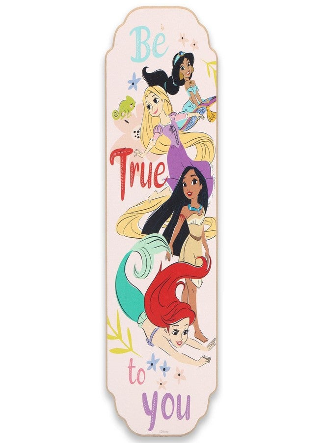 Open Road Brands Disney Princess Be True To You Wood Wall Art - Princess Wall Decor Featuring Jasmine, Rapunzel, Pocahontas, Ariel - Image 1