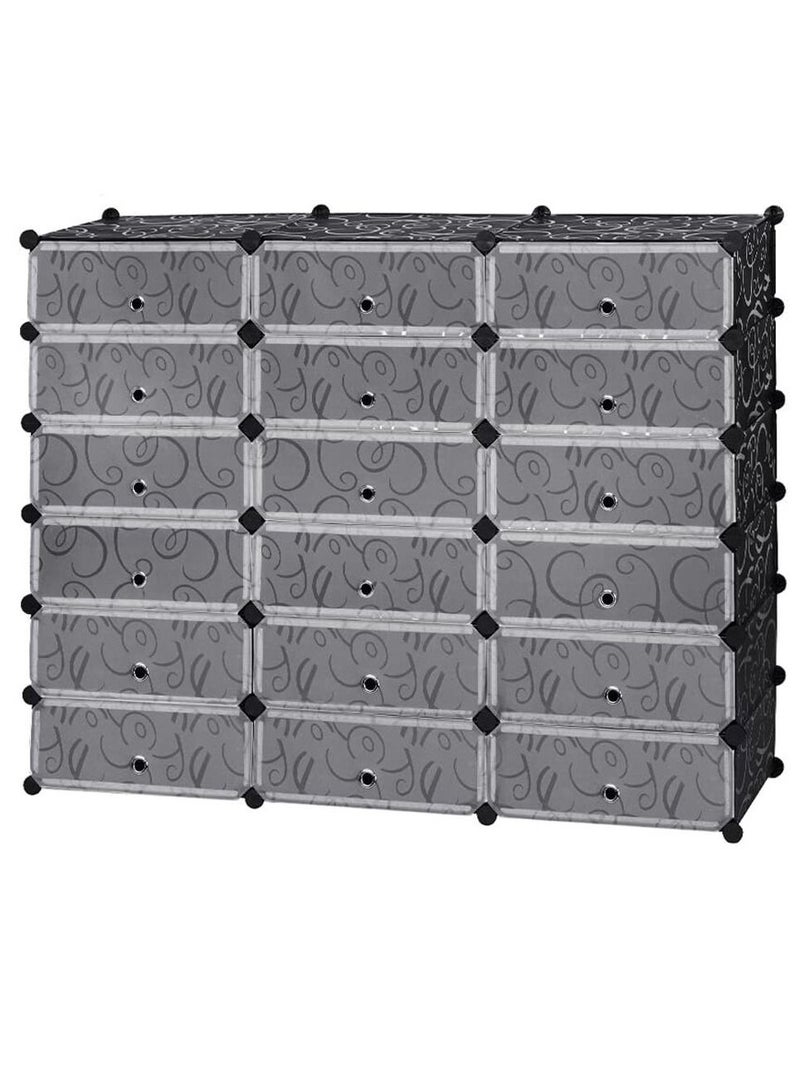 DubaiGallery 18 Cube Double Plastic Modular Storage Closet Organizer Cabinet Shoe Rack Cube - Image 2
