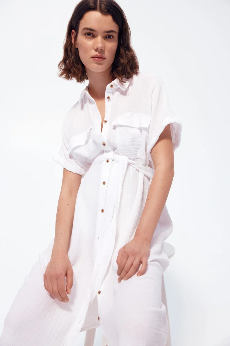 H&M MAMA Muslin shirt dress