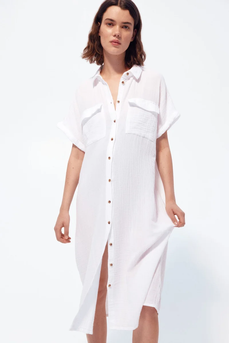 H&M MAMA Muslin shirt dress