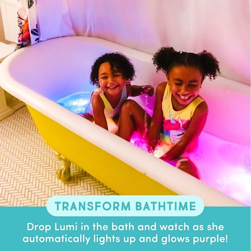 Glo Pals New Glo Pals Lumi Water-Activated Bath Toy with 6 Reusable Light-Up Cubes for Sensory Play - Image 3