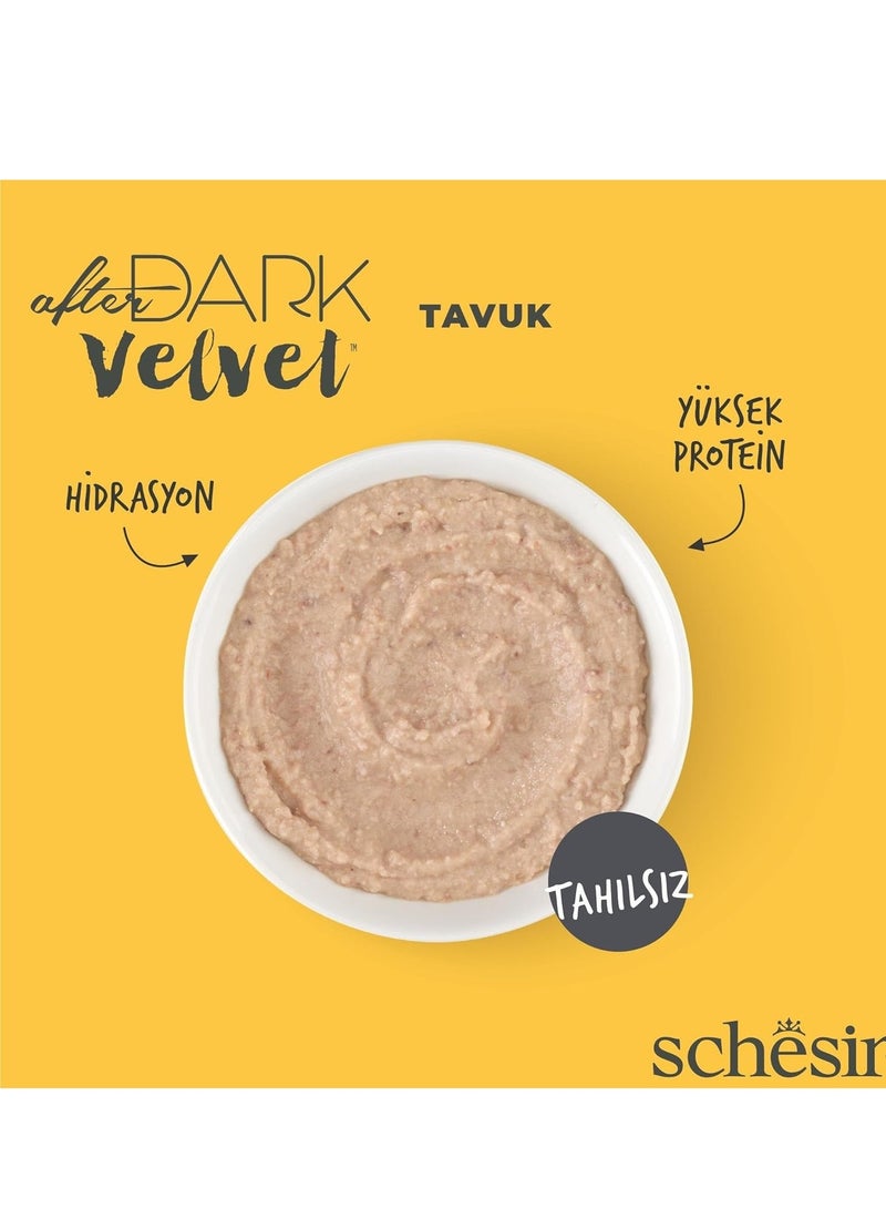 Schesir Pollo Chicken Poulet Cat Pouch Wet Food After Dark Velvet Mousse 80G - Image 2