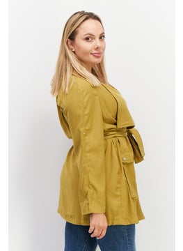 VERO MODA Women Fiber Gemma 3/4 Sleeve Belted Jacket, Ecru Olive  - Image 4