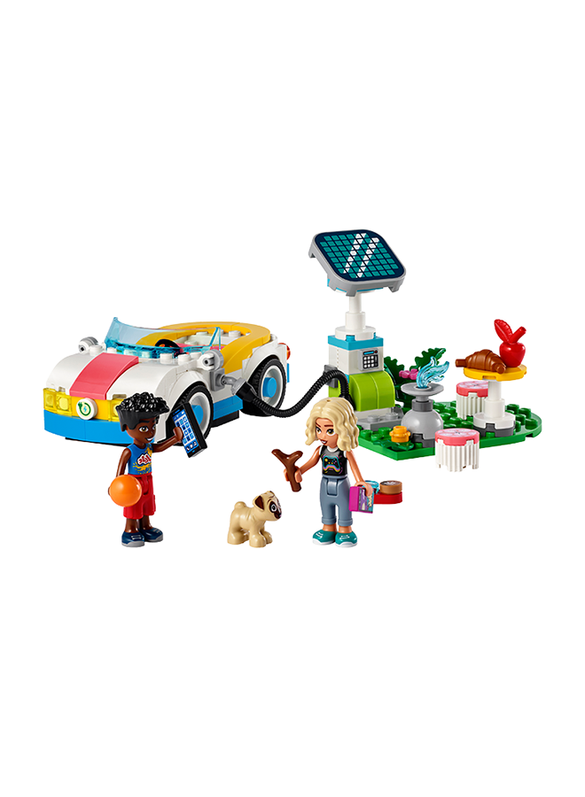 LEGO Friends Electric Car and Charger, Eco Vehicle Toy for 6 Plus Year Old Girls, Boys & Kids, Role-Play Adventure Set with Mini-Doll Characters Nova and Zac and a Pet Dog Figure Small Gift Idea 42609