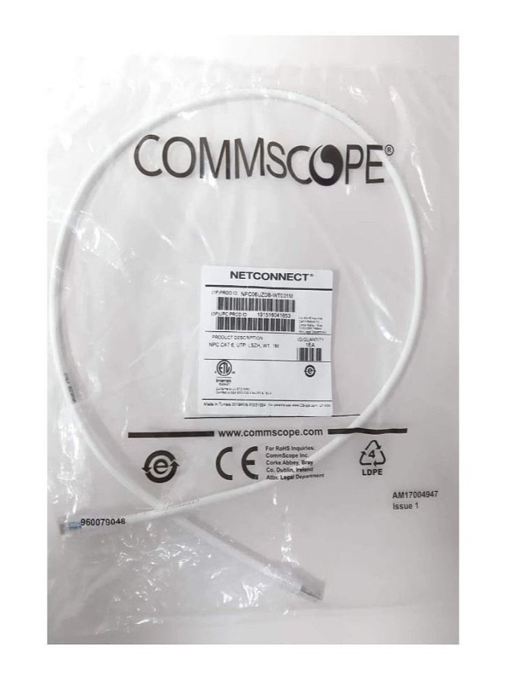 Commscope كابل CAT6 U/UTP LSZH RJ45 أبيض، (1 متر) - Image 3