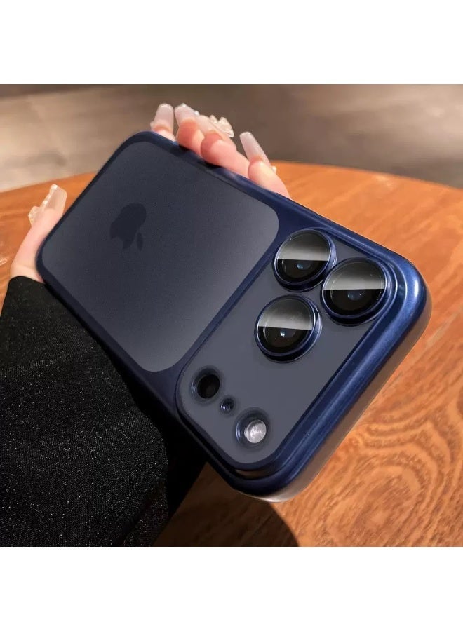 Luxury Frosted Transparent Matte Case for iPhone 17 Pro Max Full Lens Protection Metallic Color Frame Armor Back Cover - Image 1