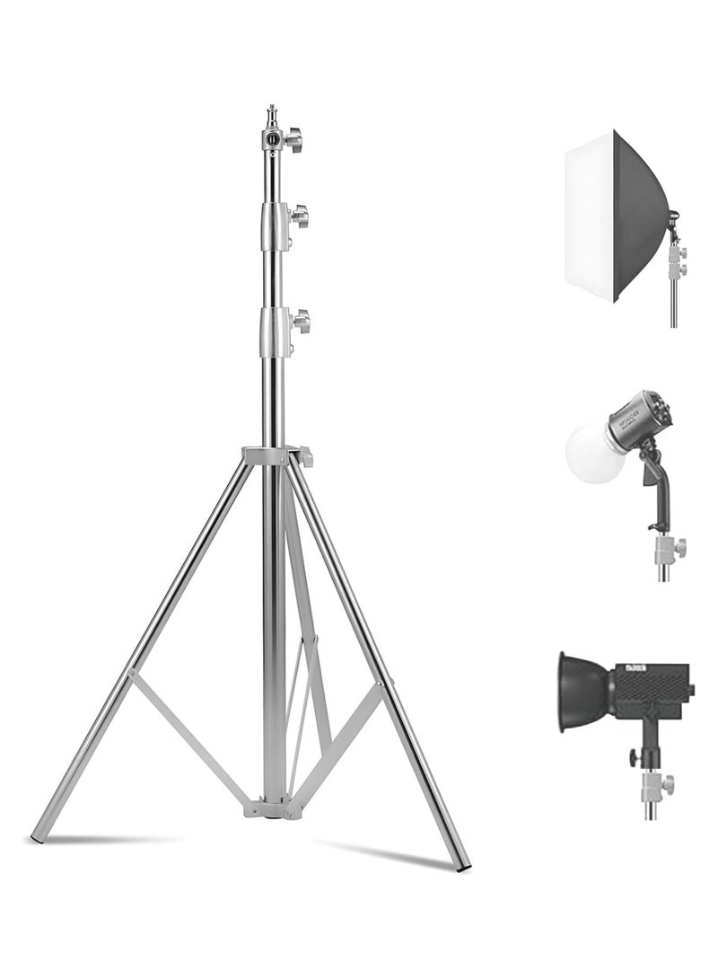 Arabest Photography Light Tripod Stand 280cm Adjustable Heavy Duty Stainless Steel Reflector Holder Max Load 10kg, Foldable Telescopic Video Studio Lighting Floor Tripod Stand for Softbox Umbrella Backgrounds - Image 1